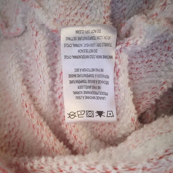 My Style Ladies Size XL Red & White Striped V-neck Terry Cloth Lined Hoodie - Picture 7 of 11